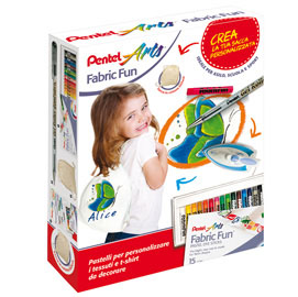 0022005 6pz kit pastelli tessuto + sacca pentel