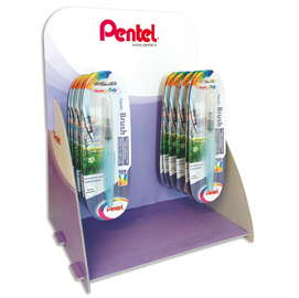 0100920 espositore 12 blister aquash water brush punta media pentel
