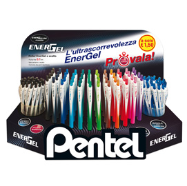 0022173 expo 120 roller energel slim punta 0.7mm in 12 colori assortiti pentel