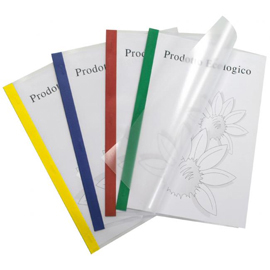 10 cartelline poli 200 210x297mm pp trasparente dorso giallo sei rota