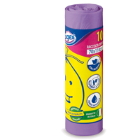 10 sacchi immondizia 70x110cm 120lt hd 16µ viola logex