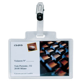 100 portanome pass 3m 9,5x6cm c/clip in metallo s/cartoncino sei rota