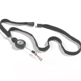 10 cordoncino portabadge con yo-yo 10mmx80cm nero durable
