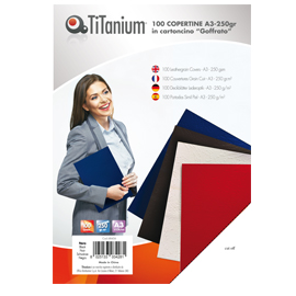 100 copertine a3 cartoncino goffrato 250g nero titanium