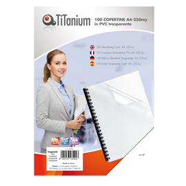 100 copertine a4 pvc trasparente 250my titanium