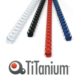 100 dorsi plastici 21 anelli 6mm nero titanium