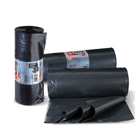 10 sacchi rifiuti 90x120cm-150lt 65µ neri hercules