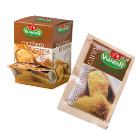 1kg zucchero di canna in bustine monoporzione da 5gr cad. (200 bustine) viander