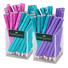 111640 set barattoli con 72pz matite sparkle jumbo in colori ass.faber castell