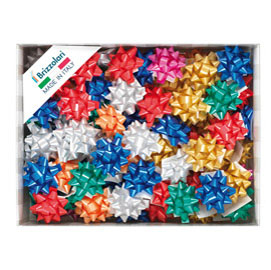 100 stelle nastro liscio 6800 10mmxØ5cm colori assortiti natale brizzolari