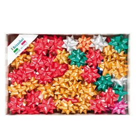 100 stelle nastro liscio 6800 14mmxØ6,5cm colori assortiti natale brizzolari