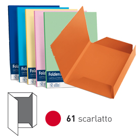 25 cartelline 3 lembi luce 200gr 24,5x34,5cm rosso scarlatto favini