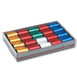 20 mini rocchetti nastro splendene 10mmx10mt assortito