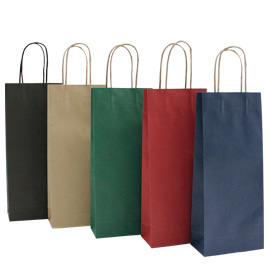 20 shoppers carta biokraft 14x9x38cm portabottiglie verde