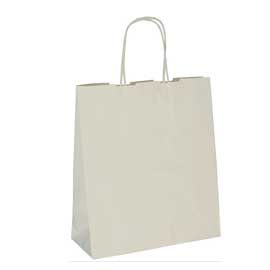 25 shoppers carta biokraft 26x11x34,5cm twisted sabbia