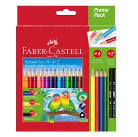 201597 school set matite colorate 18+4+2 faber castell
