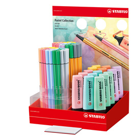 24/04-1 espositore pastel collection boss pastel - pen 68 - point 88 stabilo