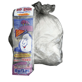 20 sacchi grigio trasp.50x60cm 30lt 16µ rolsac