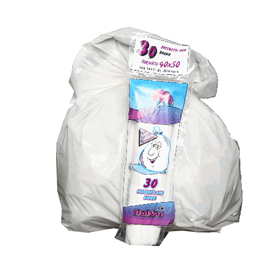 30 sacchi bianchi bagno 40x50cm 15lt 16µ rolsac