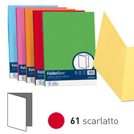 50 cartelline semplici luce 200gr 25x34cm rosso scarlatto favini
