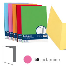 50 cartelline semplici luce 200gr 25x34cm ciclamino favini