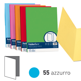 50 cartelline semplici luce 200gr 25x34cm azzurro favini