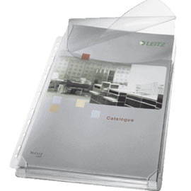 5 buste forate c/soffietto e patella 22x30 in pvc leitz