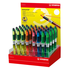 545/32-1 espositore 24 evidenziatori navigator colori assortiti stabilo
