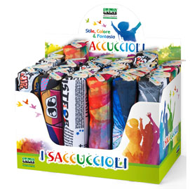 80748 espositore 24 astucci i saccucioli mini 21x5x5cm graffiti lebez