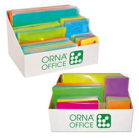 9026p 2 display da 120 buste con bottone in ppl assortite arda