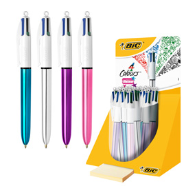 902128 espositore 20 penne 4 colori shine bic