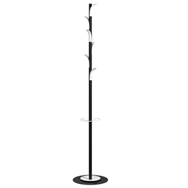 Appendiabiti a 6 posti palm springs - 175 x  35 x 35 cm - ppl - nero/bianco - paperflow