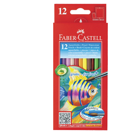 Astuccio 12 pastelli colorati acquerellabili red range faber castell