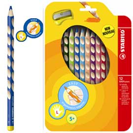 Astuccio 12 pastelli colorati easycolor per mancini stabilo