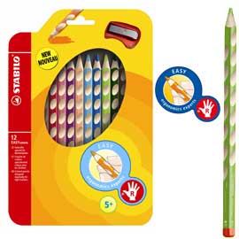 Astuccio 12 pastelli colorati easycolor per destrorsi stabilo