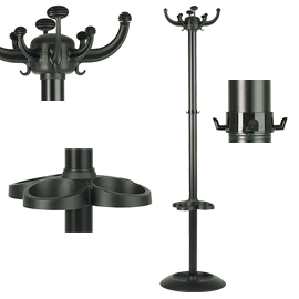 Appendiabiti 168cm jolly a 8 posti nero