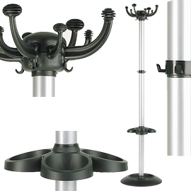 Appendiabiti 168cm jolly a 8 posti nero/grigio