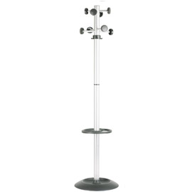 Appendiabiti totem 175cm a 8 posti c/portaombrelli grigio/nero