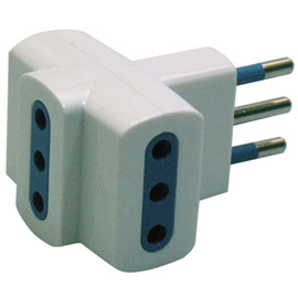 Adattatore triplo con spina 2p+t 10a - 3 prese 10a