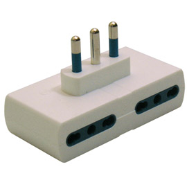 Adattatore quadruplo con spina 2p+t 16a - 4 prese bipasso 10/16a
