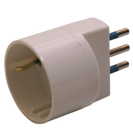Adattatore semplice con spina 2p+t 10a - presa schuko 10a