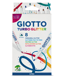 Astuccio 8 pennarelli turbo glitter giotto