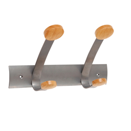 Appendiabiti da muro 2posti 30cm metallo/legno alba