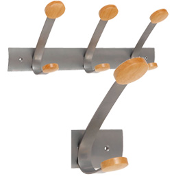 Appendiabiti da muro 3posti 45cm metallo/legno alba