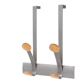 Appendiabiti da porta 2posti 30cm metallo/legno alba