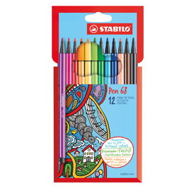 Astuccio 12 pennarelli pen 68 stabilo