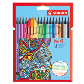 Pennarello Premium con punta a pennello - STABILO Pen 68 brush - Astuccio  da 24 - con 19 colori assortiti : : Cancelleria e prodotti per  ufficio