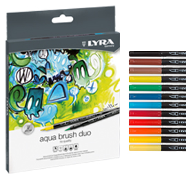 Astuccio 12 pennarelli acqua brush duo lyra