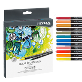 Astuccio 24 pennarelli acqua brush duo lyra