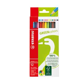 Astuccio 12 pastelli green colours stabilo